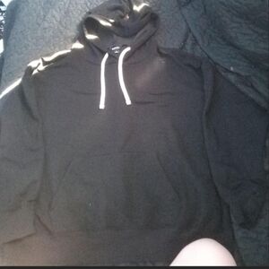 Buffalo David Bitton Black Hoodie with White Drawstrings